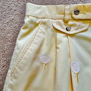Vintage Divots Sport Yellow Golf Shorts Preppy Resortwear